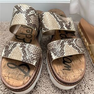 Sam Edelman Snakeskin Double Strap Sandals
